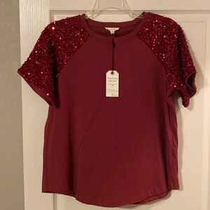 Sequin sleeved shirt